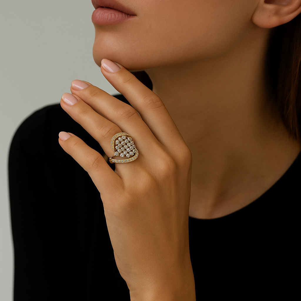 Traditional Carved Diamond Ring