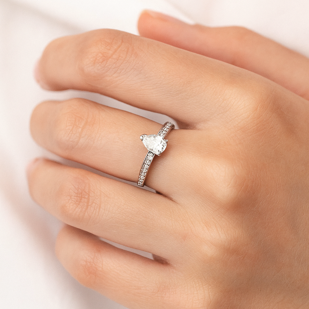 Infinite Devotion Pear Solitaire Ring