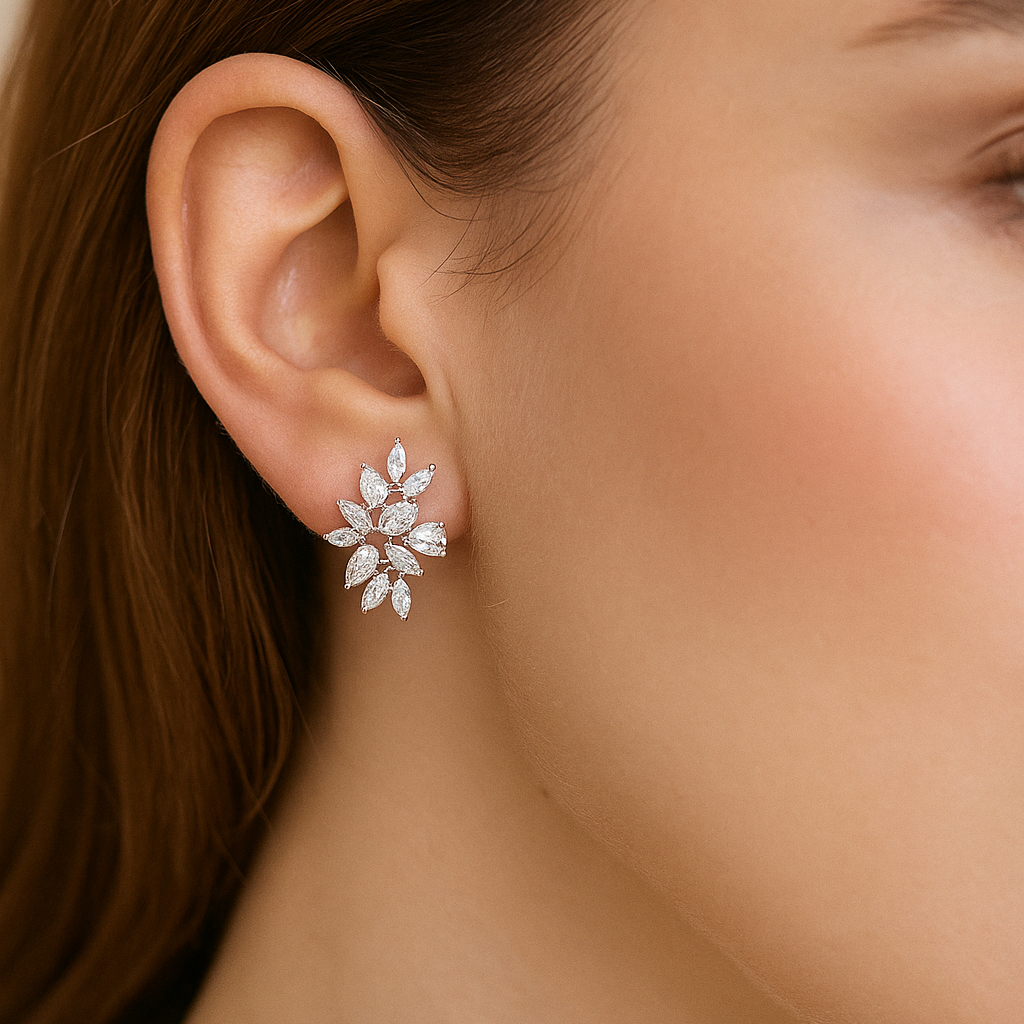 Sparkling Diamond Cluster Studs