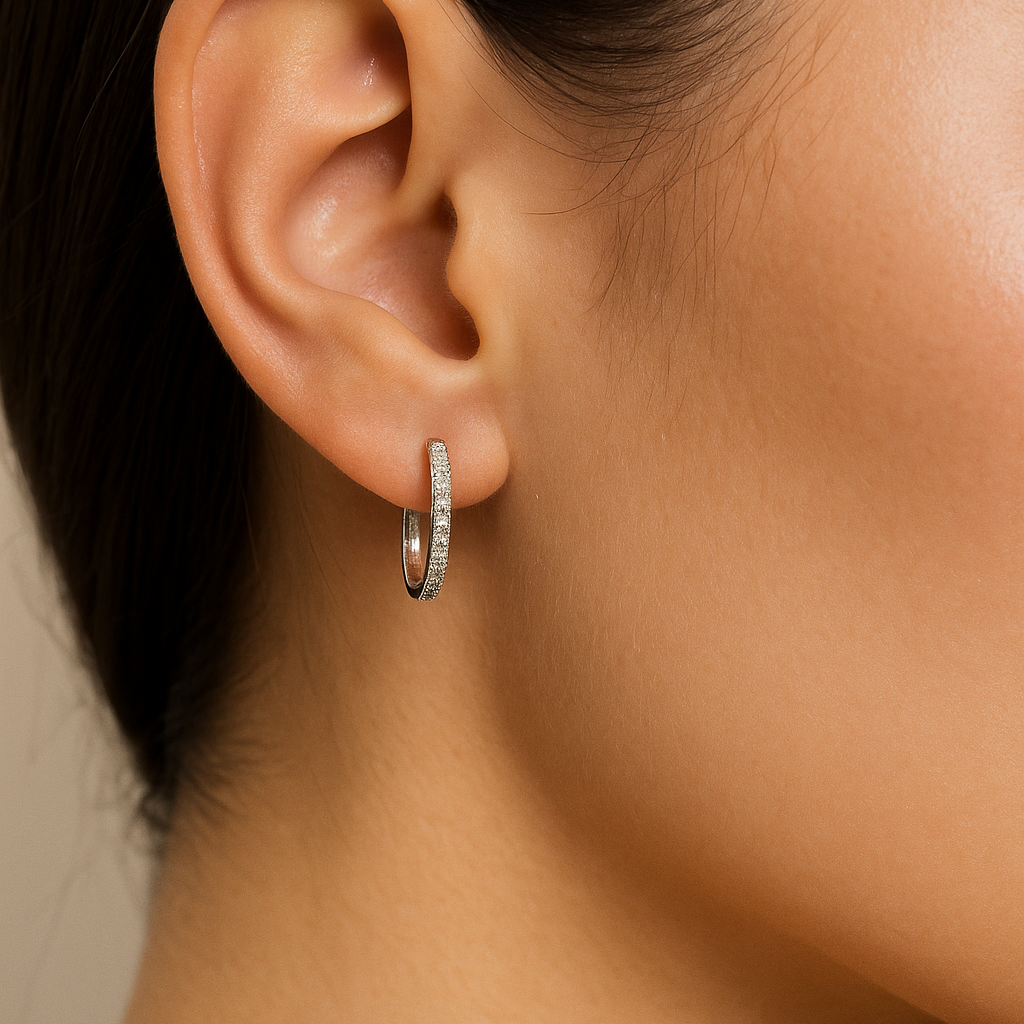 Delicate Diamond Hoop Earring