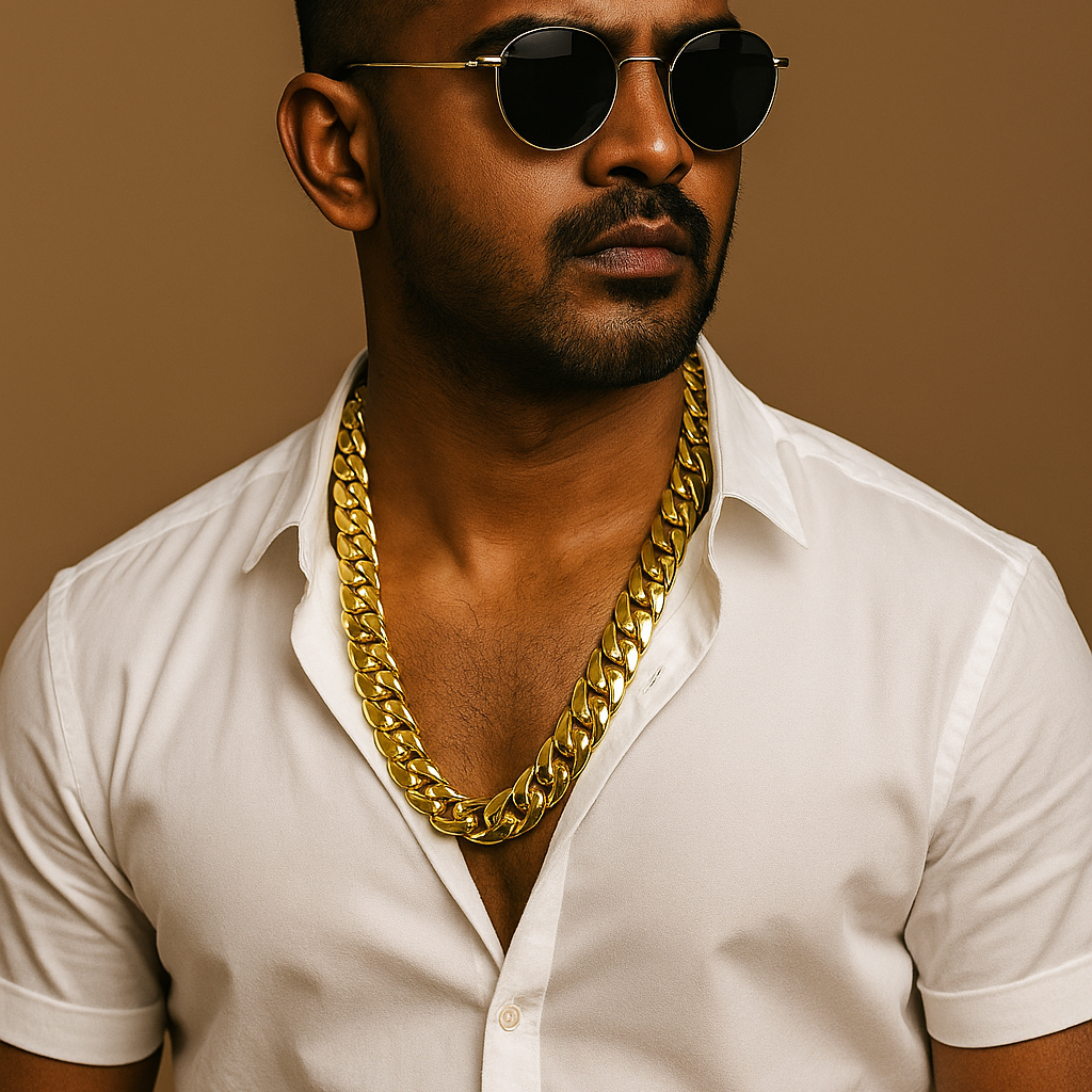 Gentlemen's Draft 22K Gold Curb Chain for Men – Thick Polished Cuban Links
