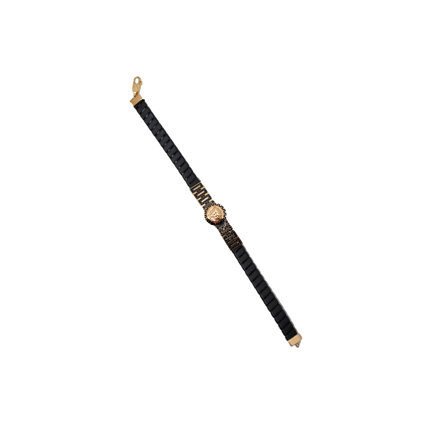 Gentlemen's Draft Luxury Men’s Leather Bracelet with Gold Accents