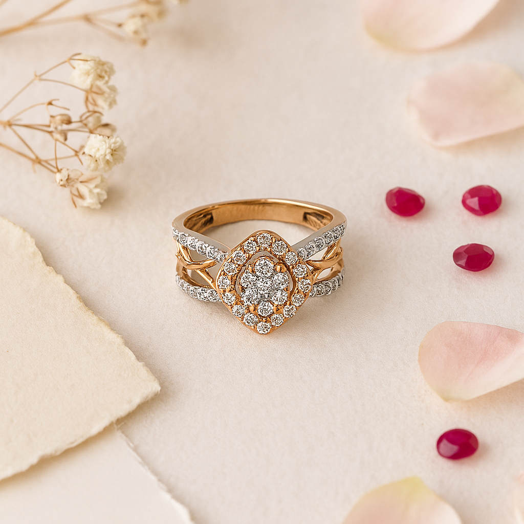 Stylish Criss-Cross Diamond Ring