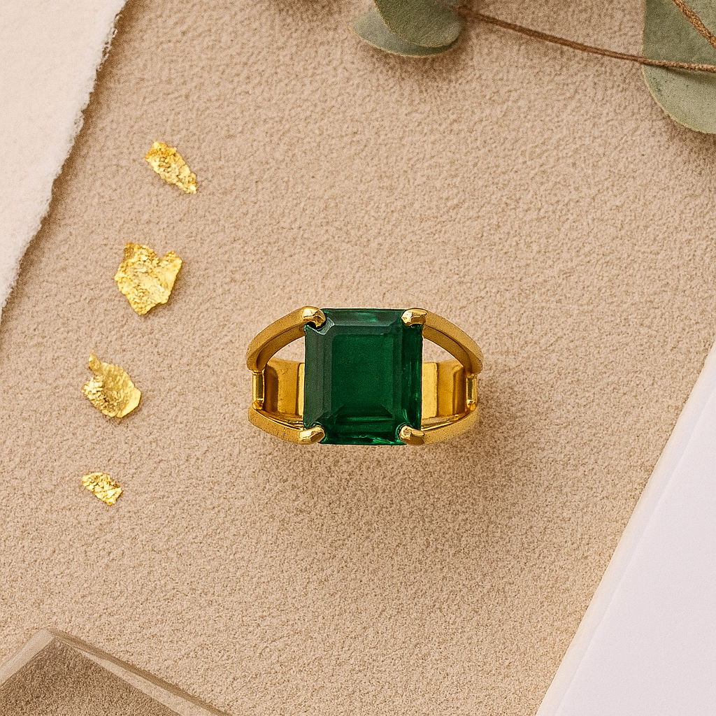 Leonora Radiant Emerald Ring