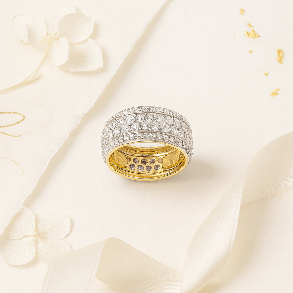 Juliet Dual Liner Diamond Band Ring