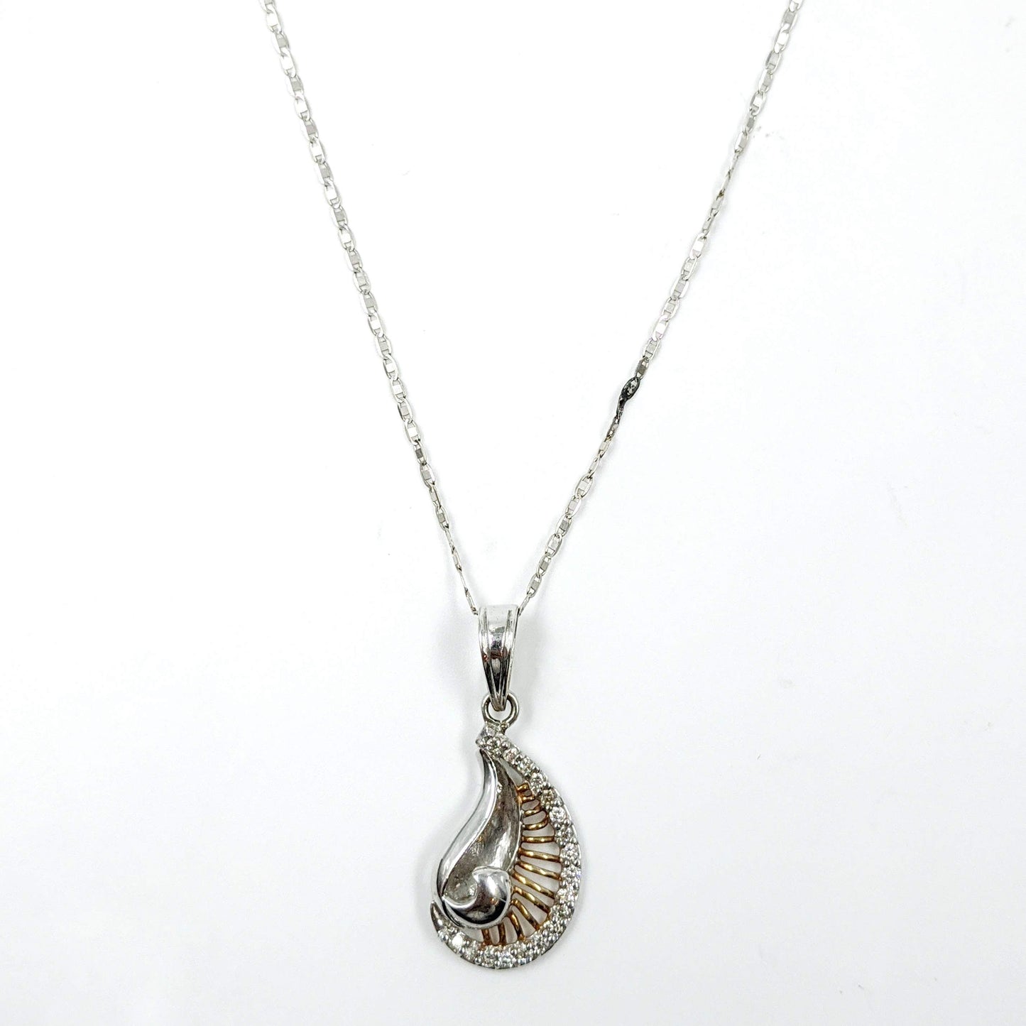 Elegant Tear Drop Diamond Pendant Necklace