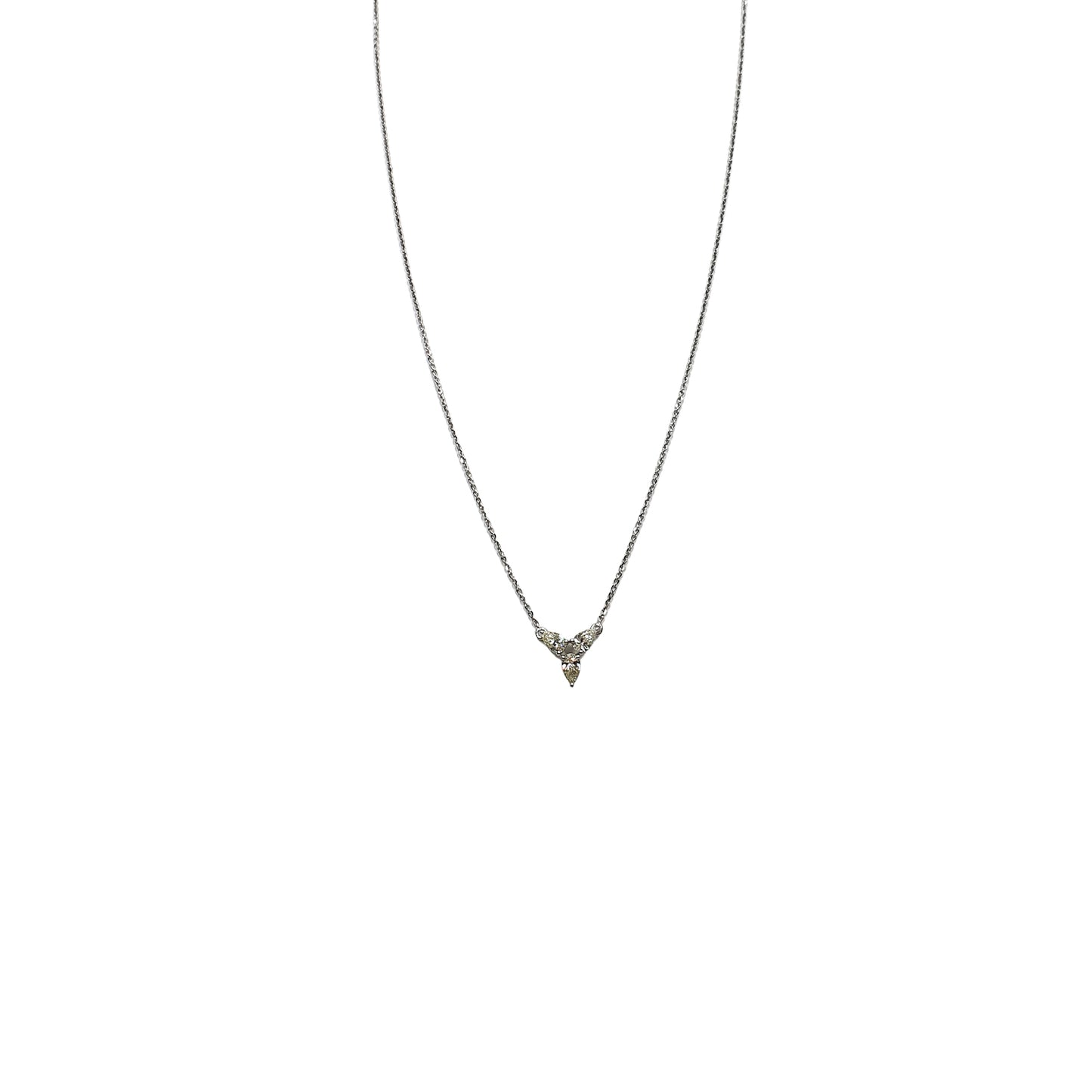 Elegant Trio Diamond Pendant Necklace