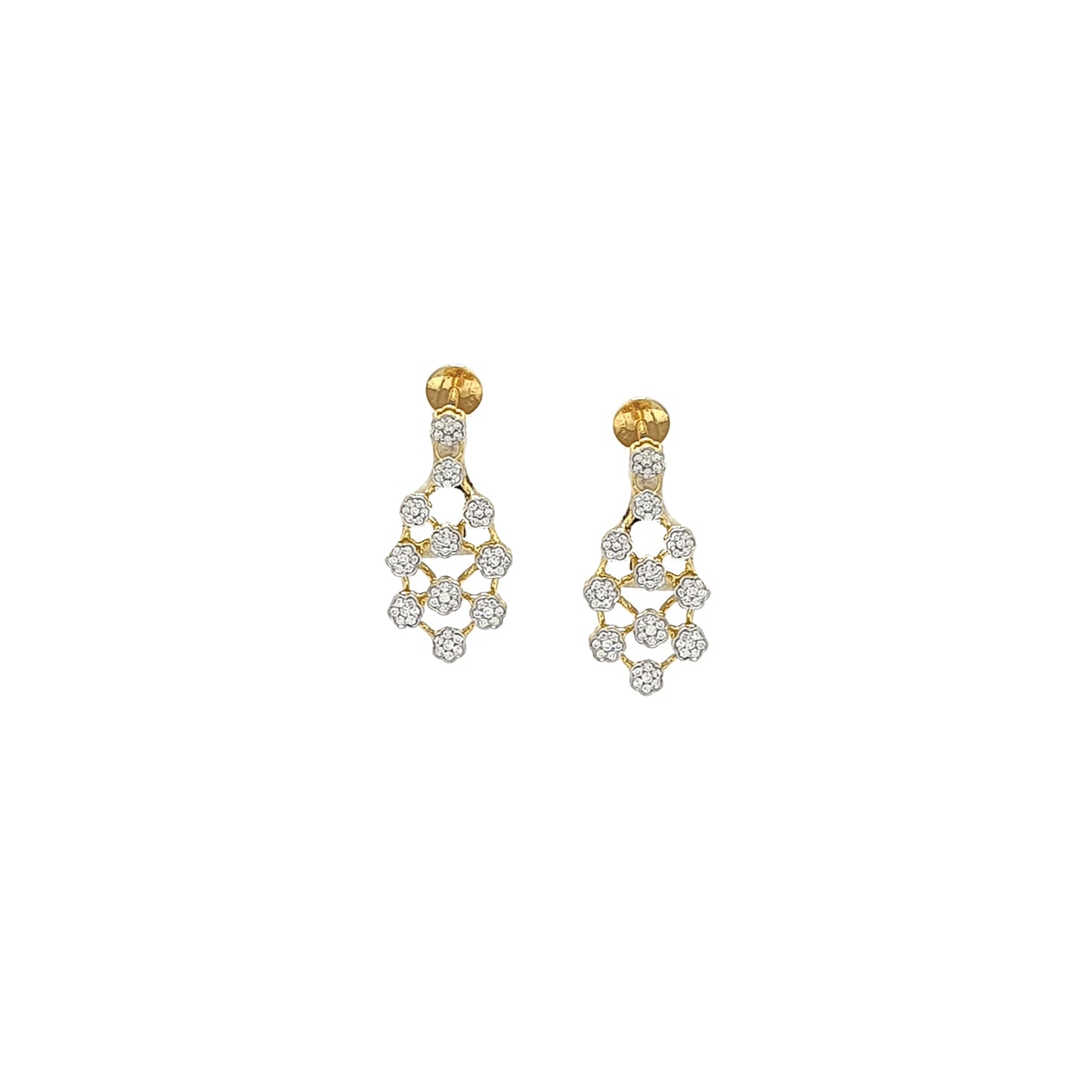 Delicate Gold & Diamond Drop Earrings – 0.71 CT of Sparkle