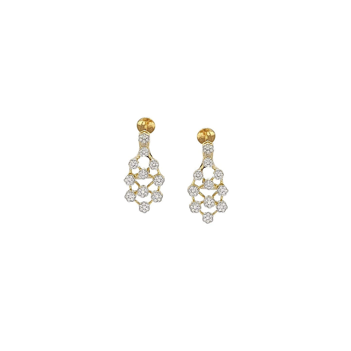 Delicate Gold & Diamond Drop Earrings – 0.71 CT of Sparkle