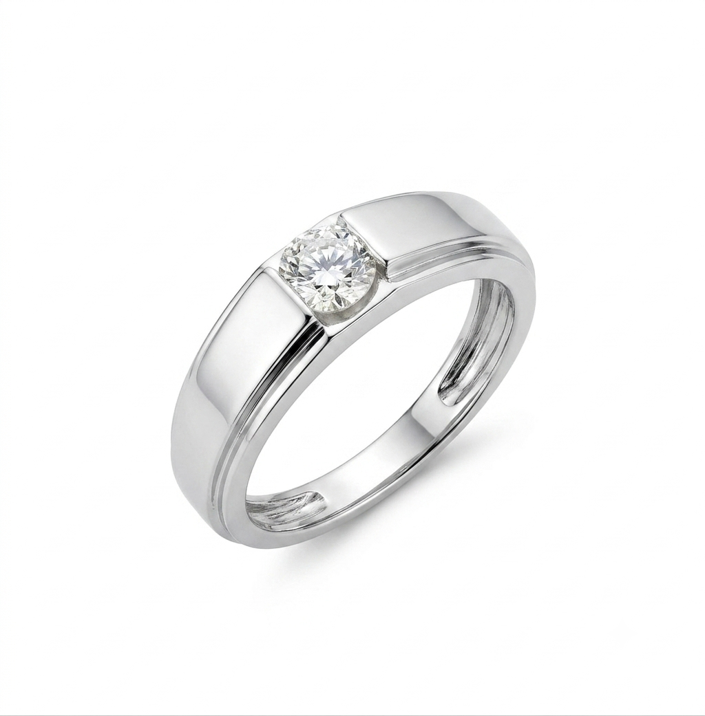 Sentinel Solitaire Wedding Band