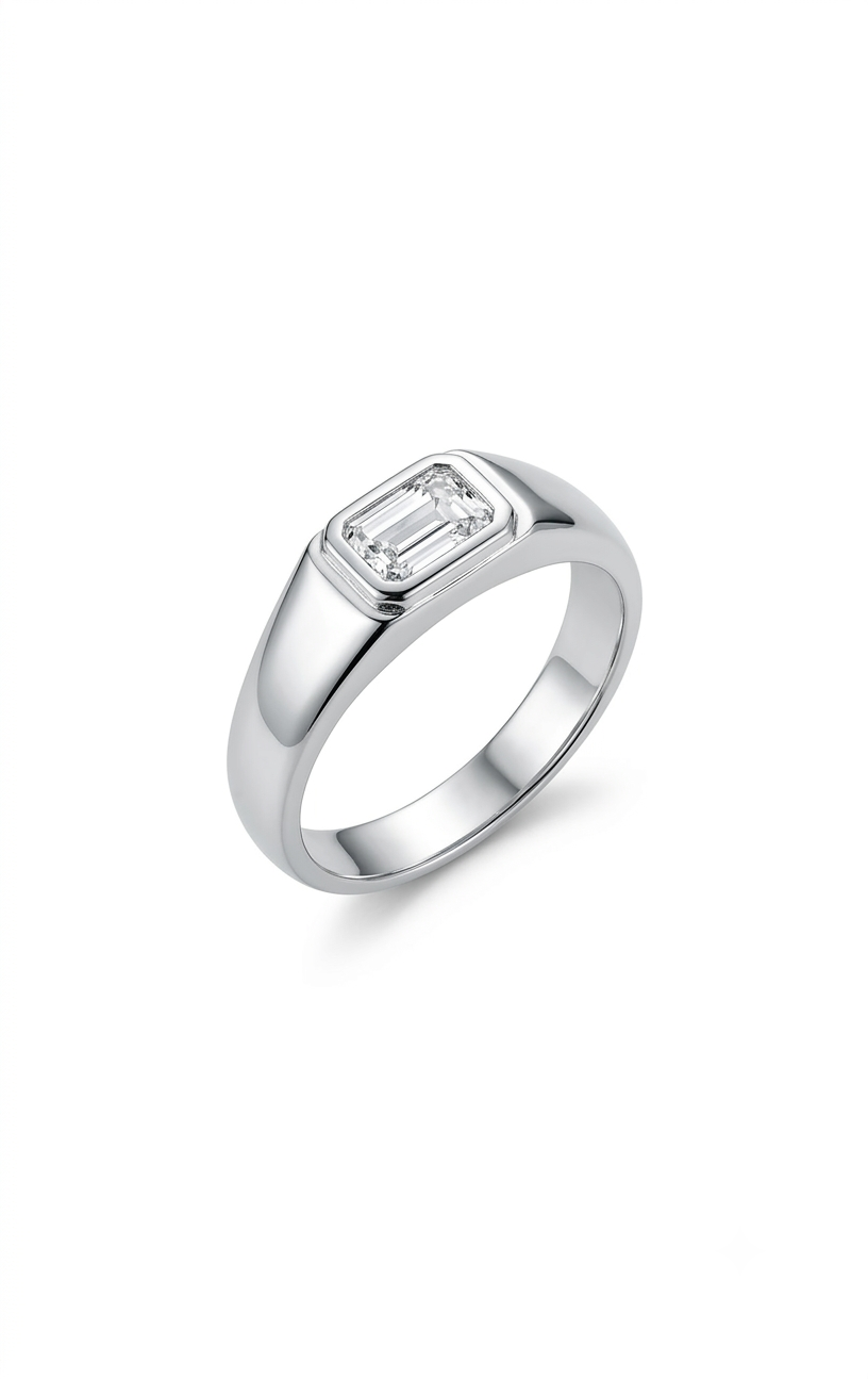 Monarch Emerald Wedding Band