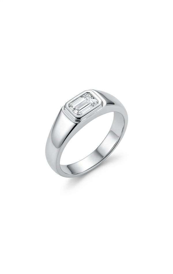 Monarch Emerald Wedding Band