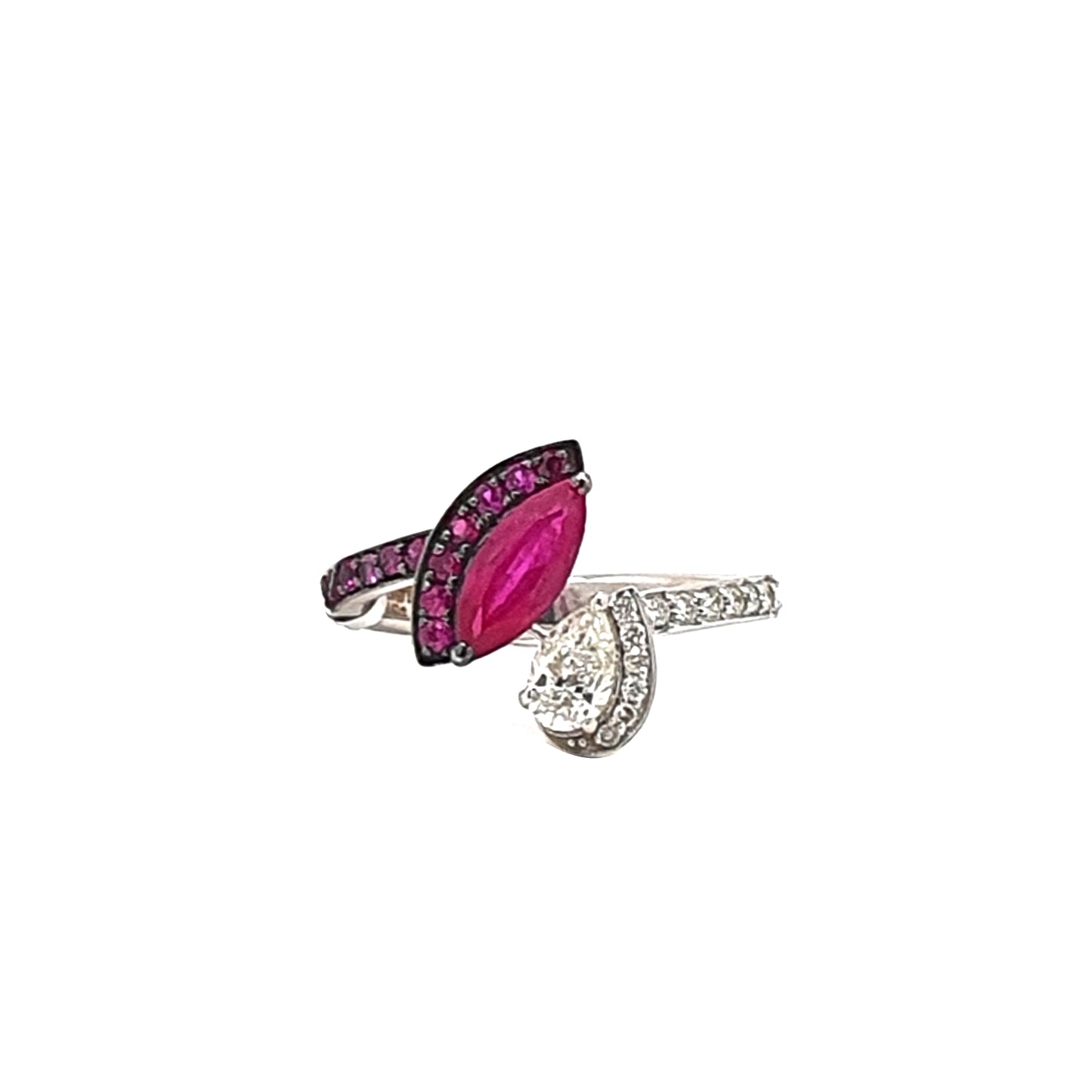 Striking Ruby and Diamond Duo Ring