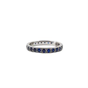 Minimalist Eternity Ring with Alternating Sapphire