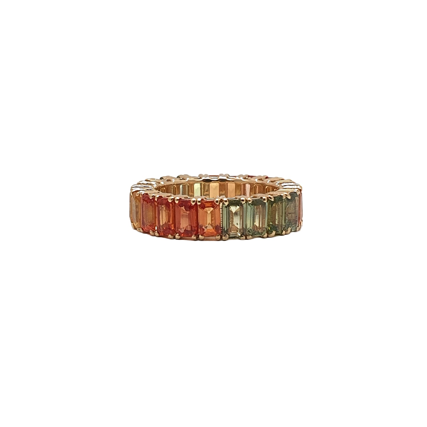 Vibrant Multi Hued Sapphire Ring in 18K Gold