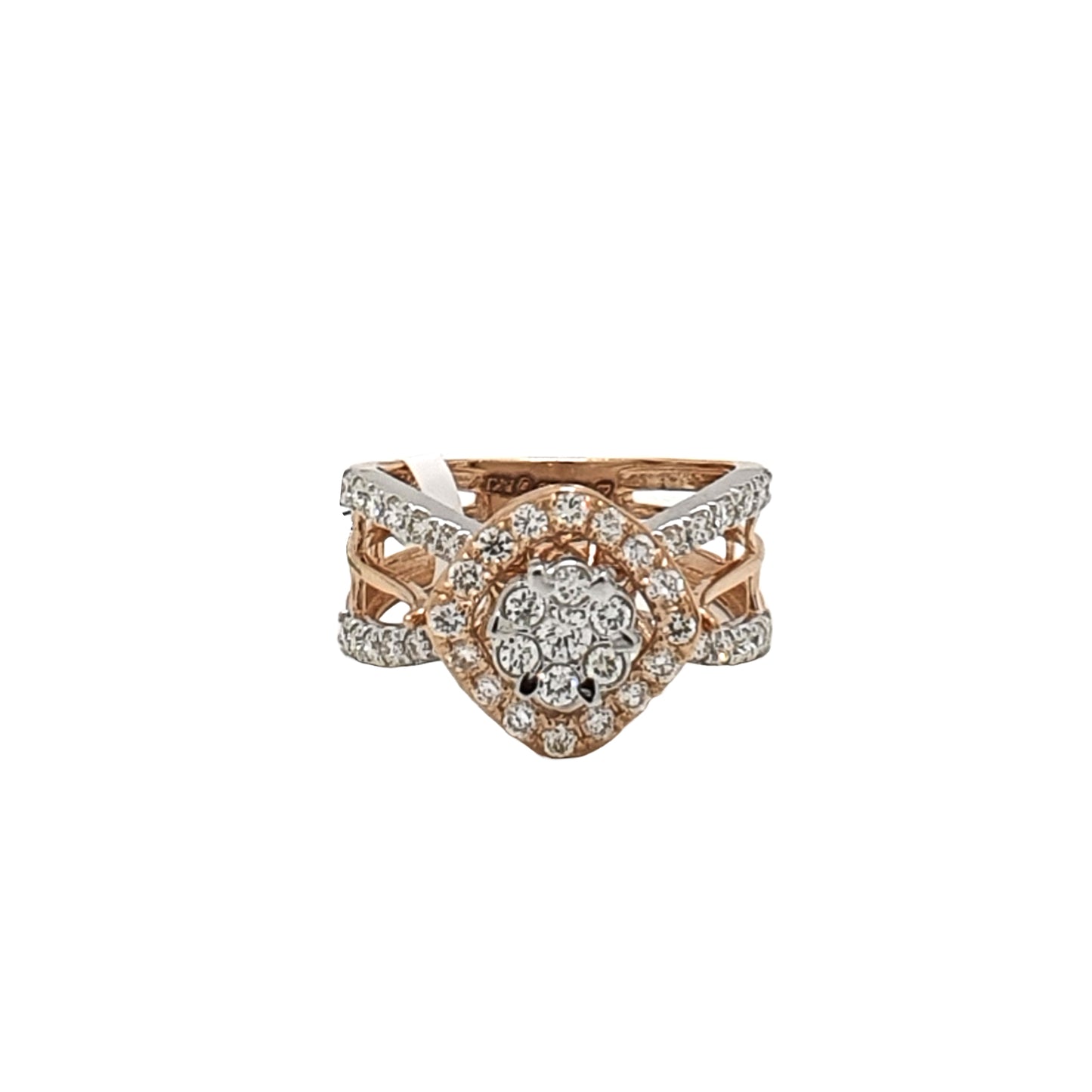 Stylish Criss-Cross Diamond Ring