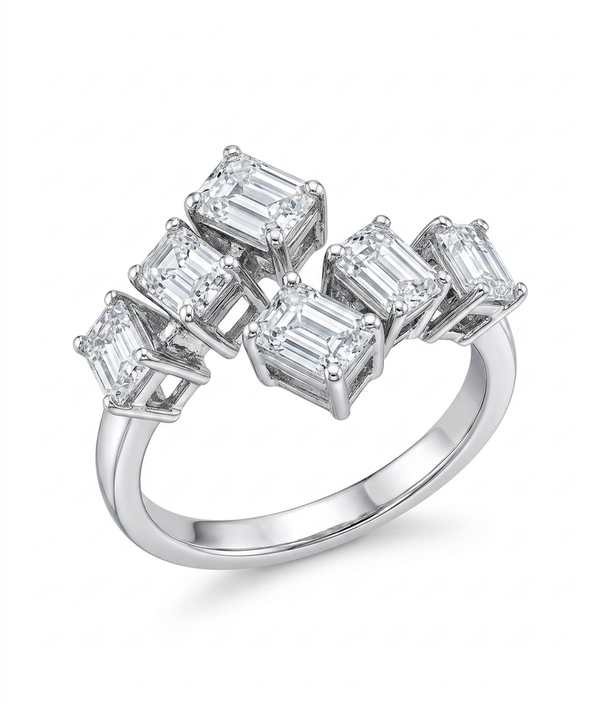 Regal Emerald Wedding Band