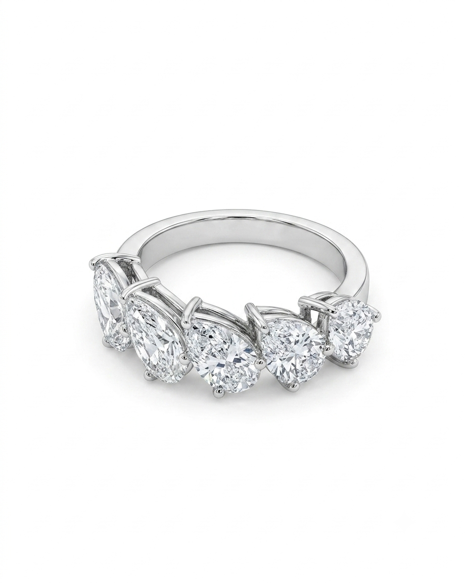 Lustre Marquise Wedding Band
