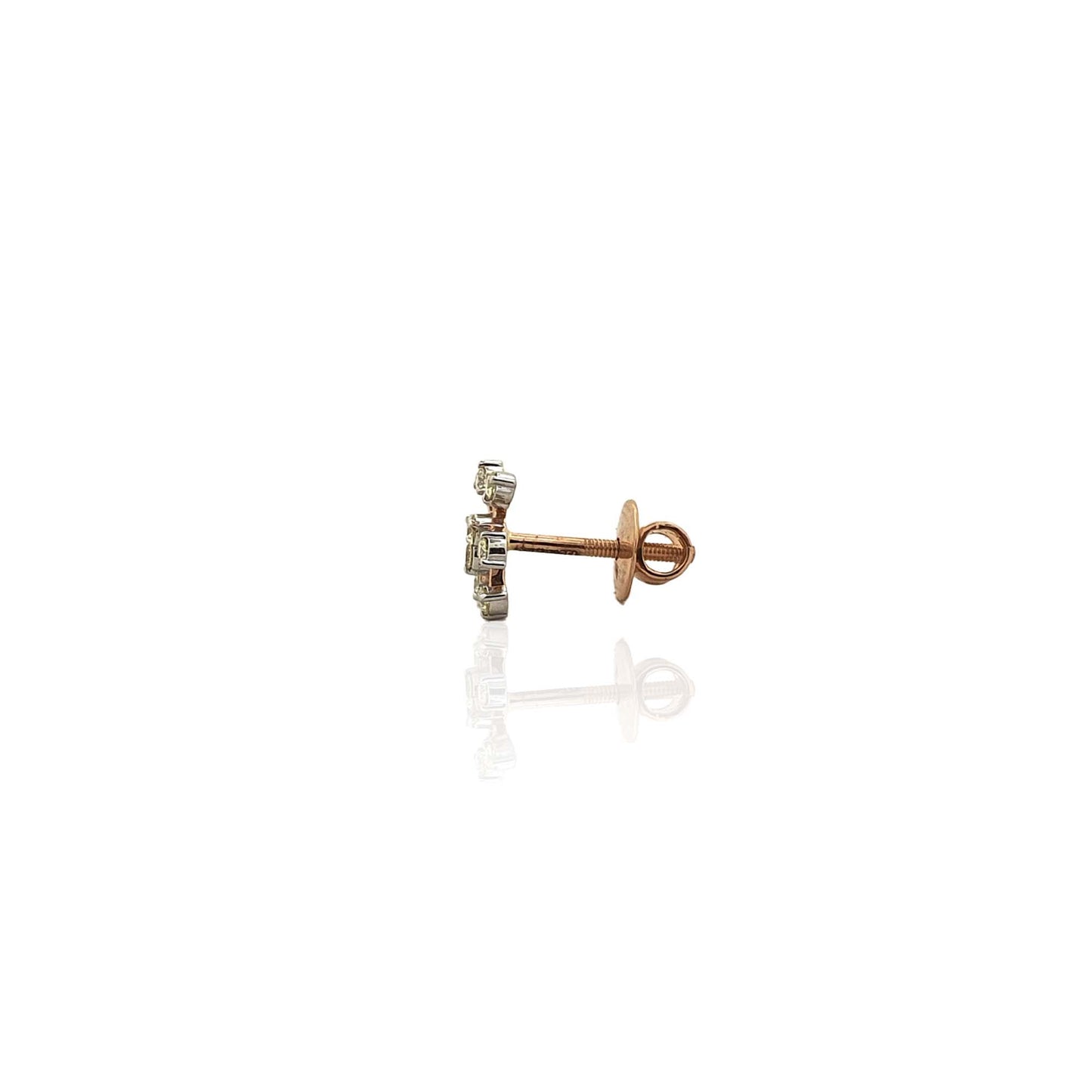 Spiral Curves Diamond Stud Earring
