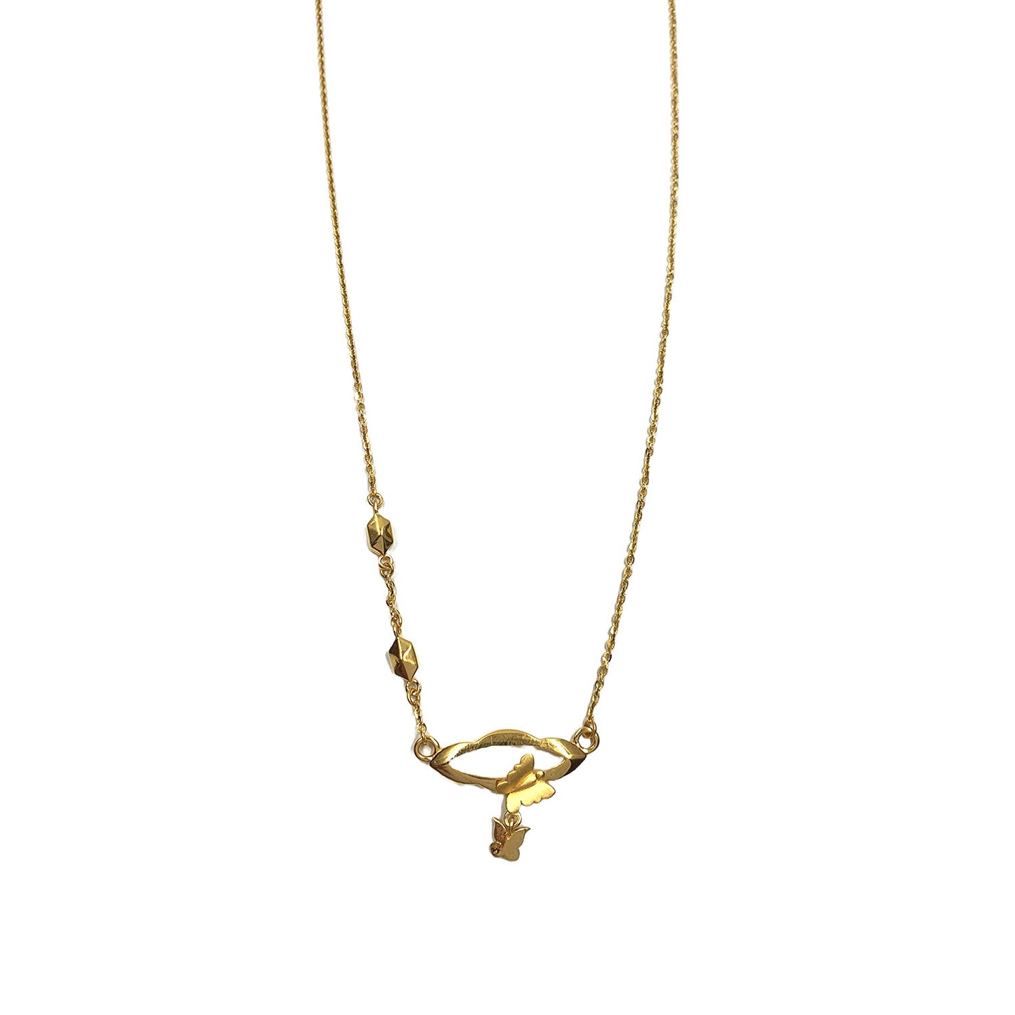 Nature-Inspired Elegance: 22K Gold Pendant Chain with Leaf Motif