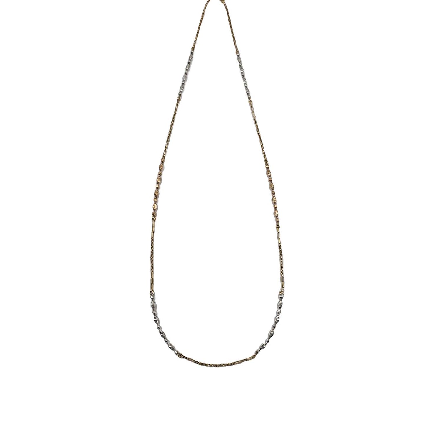 Elegant 22K Yellow Gold Chain with Intricate Bead Detailing