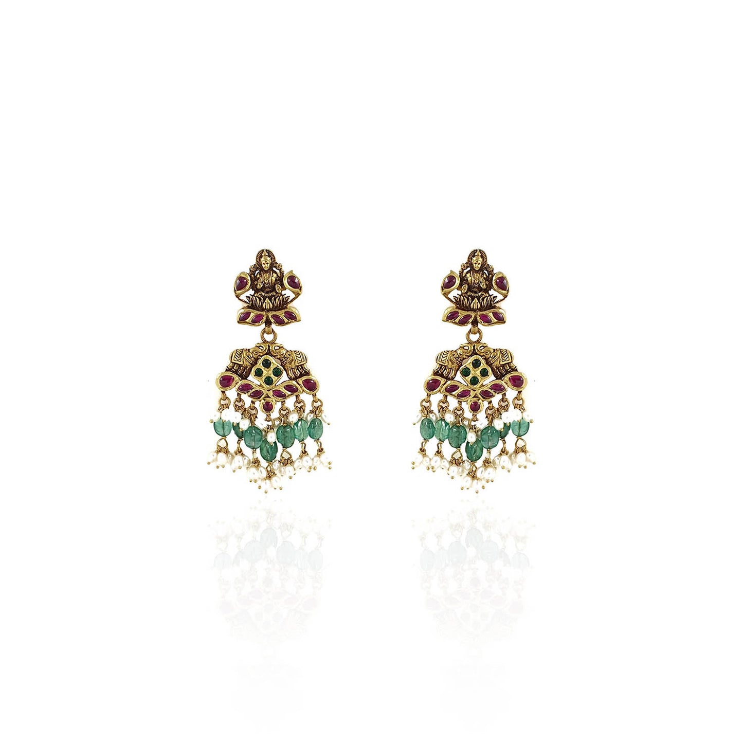 Kolkata Special Maa Narayani Antique Gold Necklace Set