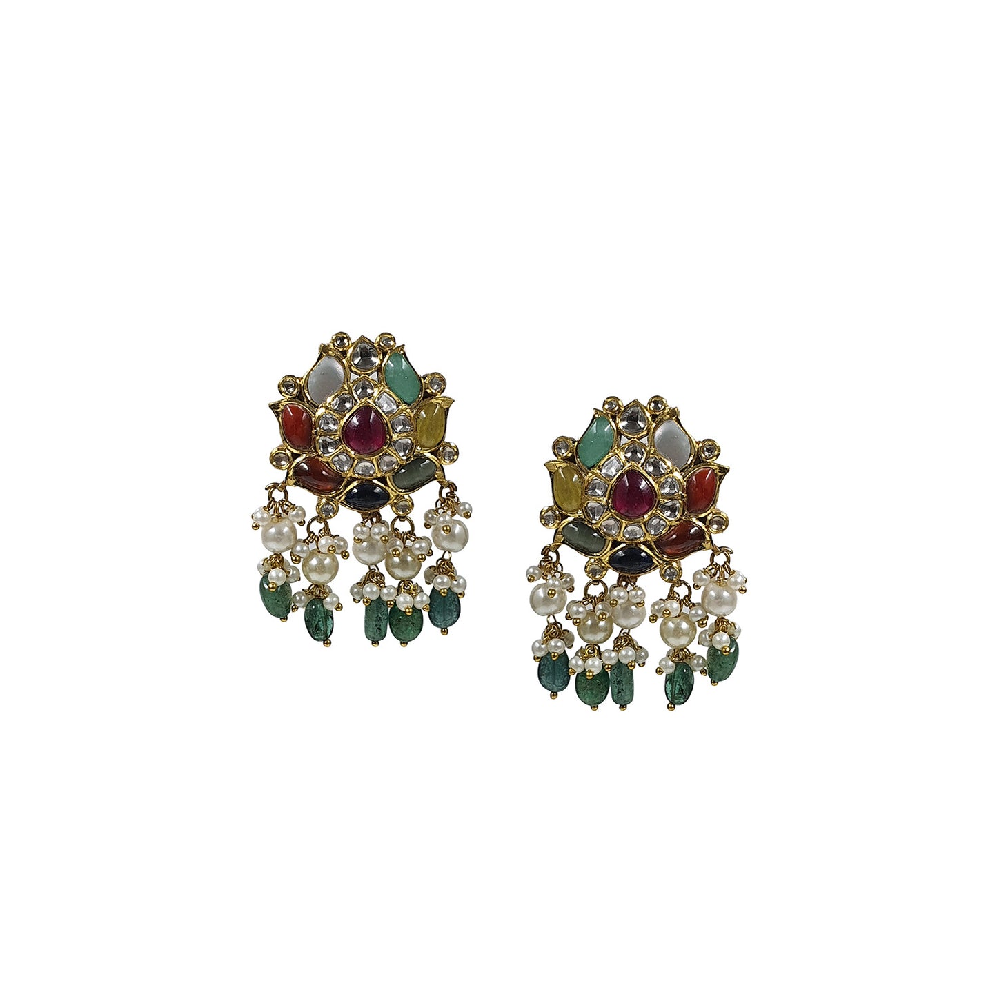 Navratna Polki Earrings