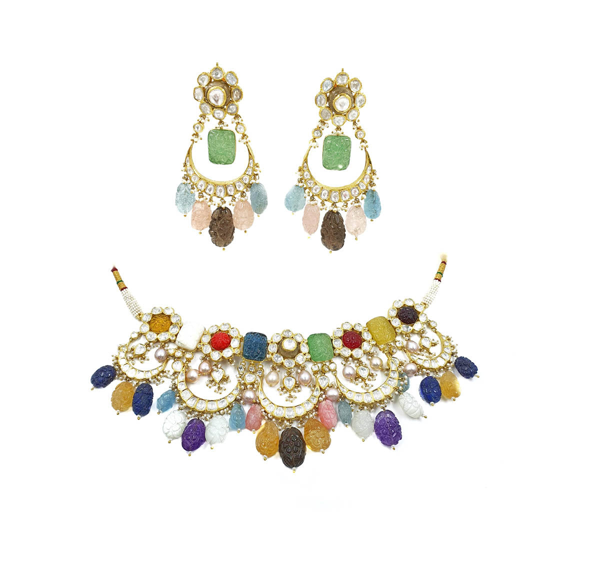 Millionaire Navratna Polki Necklace