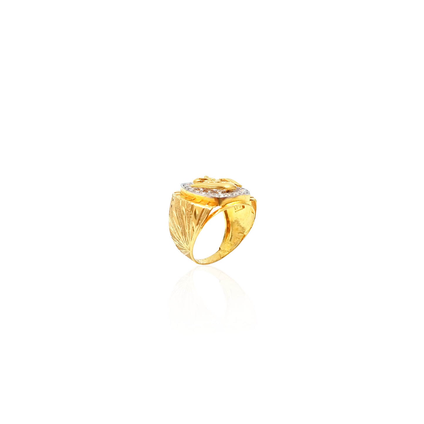 Gentlemen's Draft Bayard Mens Om Gold Ring With Stone