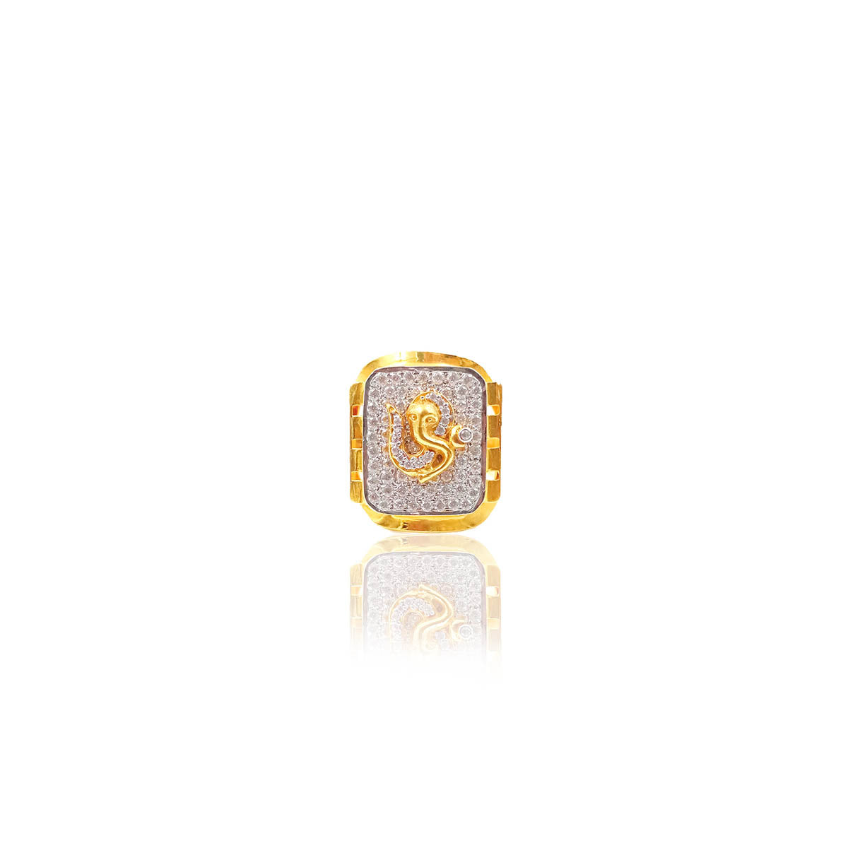 Gentlemen's Draft Aberto Mens God Figure Gold Ring With Stone