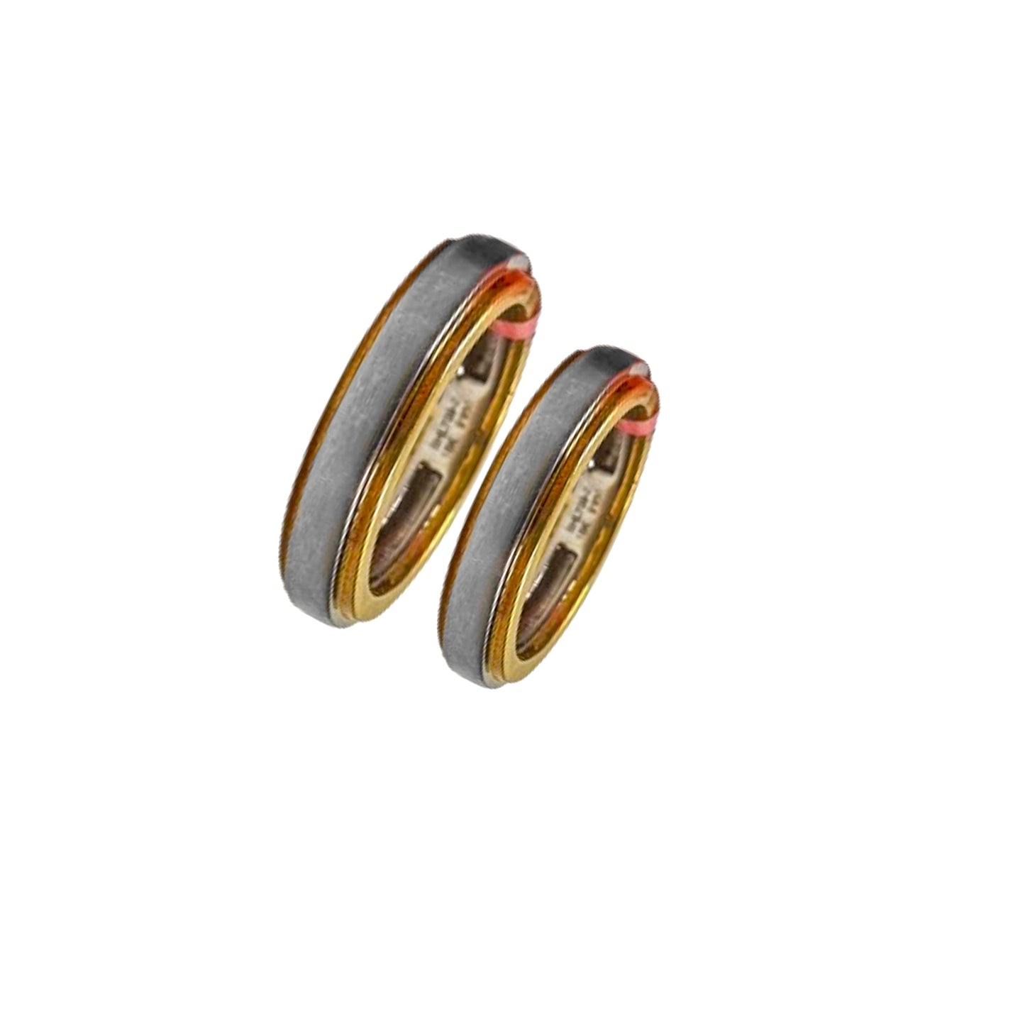 His & Hers Two-Tone Wedding Platinum Bands
