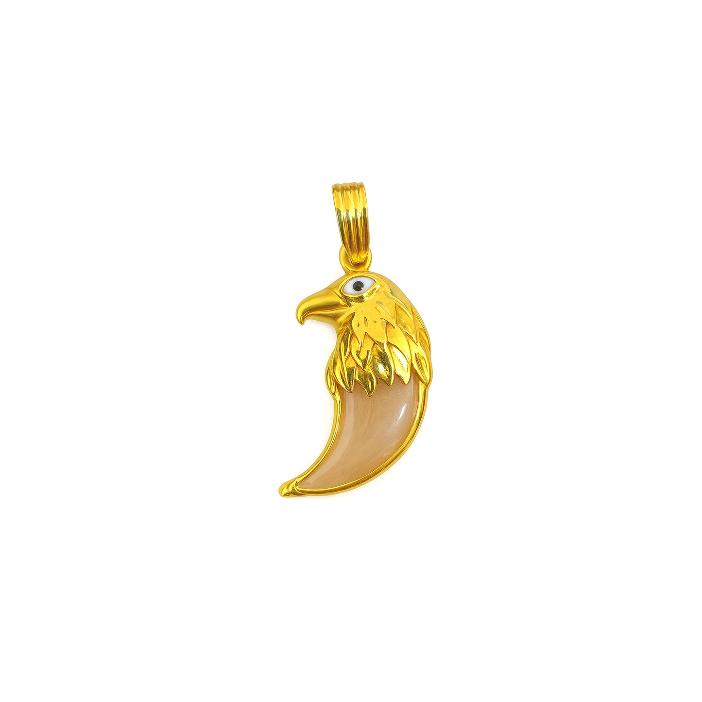 Gentlemen's Draft Eagle-Inspired Men’s Pendant – 22K Gold with Designer Horn-Shaped Stone