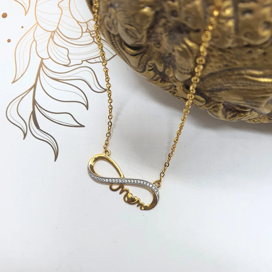 22K Gold Infinity Pendant Chain for Mom