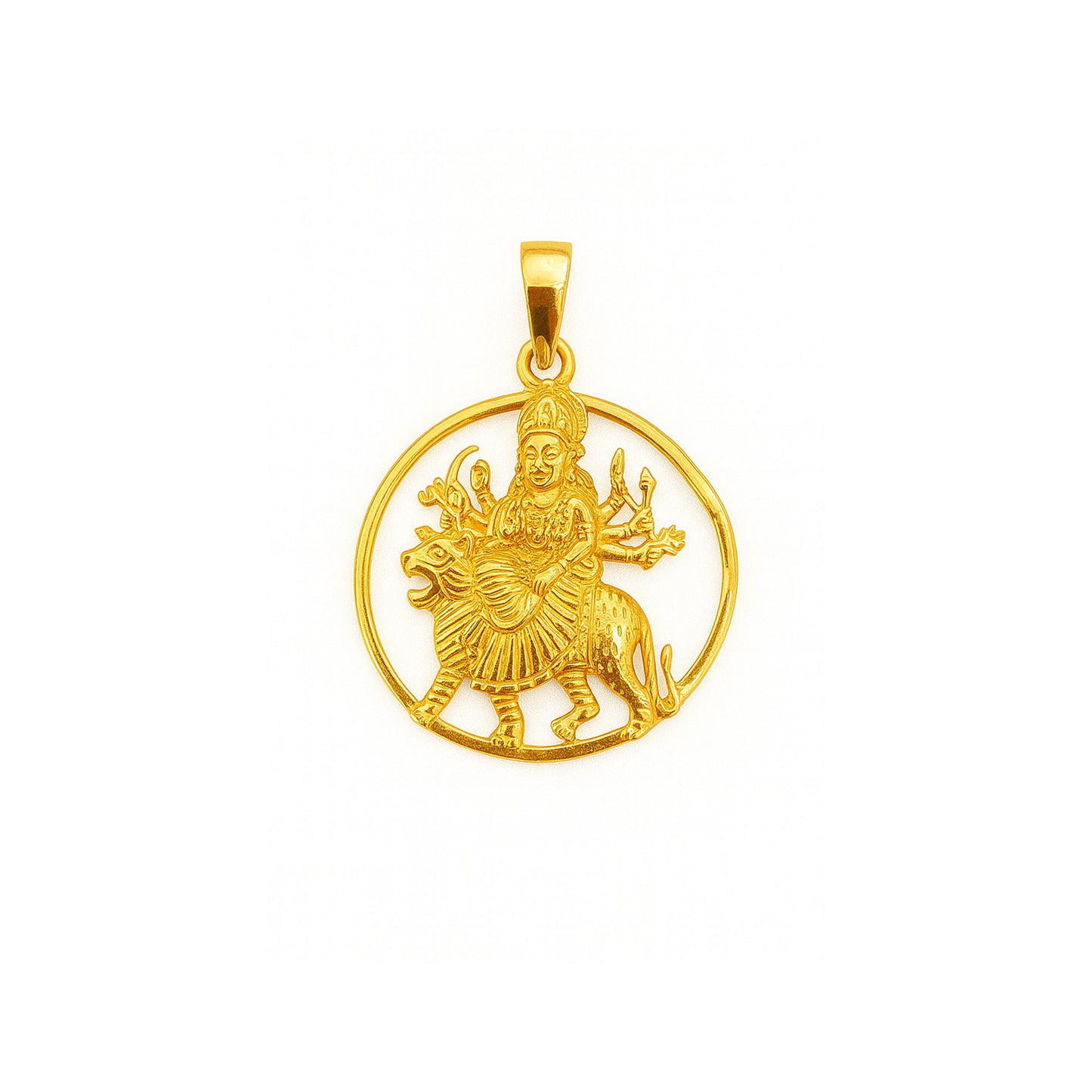 Gentlemen's Draft Divine Durga Maa Pendant in 22K Gold – Men’s Religious Jewelry