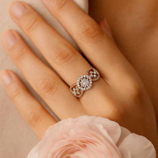 Floral Cluster Diamond Ring
