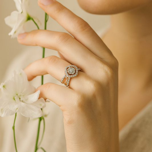 Stylish Criss-Cross Diamond Ring