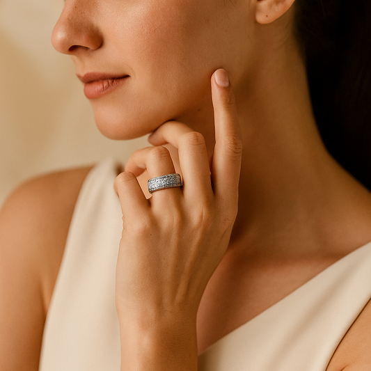 Juliet Dual Liner Diamond Band Ring
