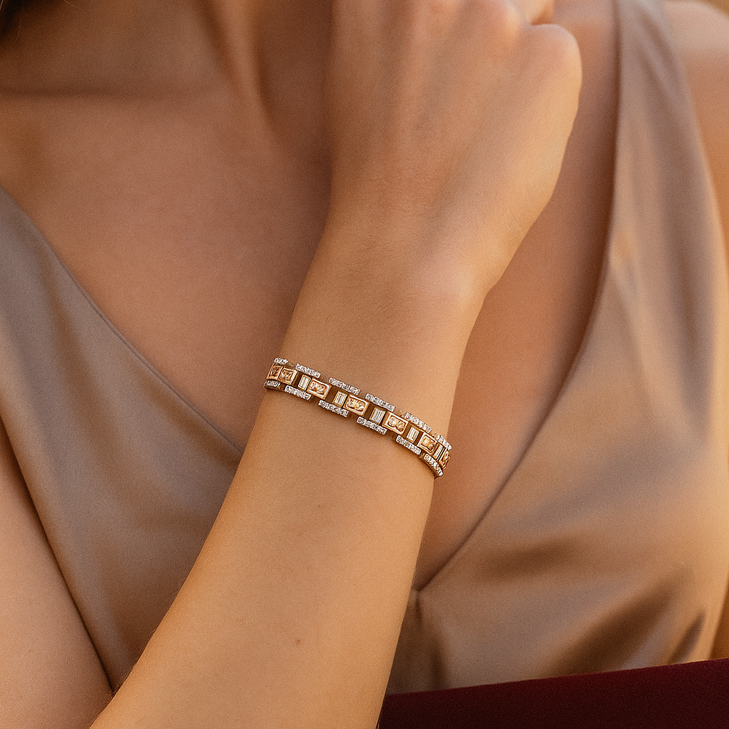 Statement Diamond Bracelet in 14K Rose Gold