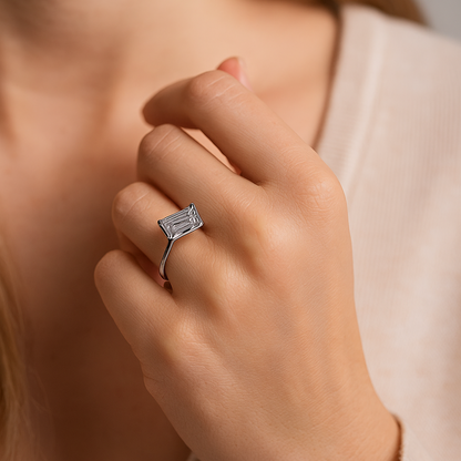 Ravishing Radiance Emerald Solitaire Ring