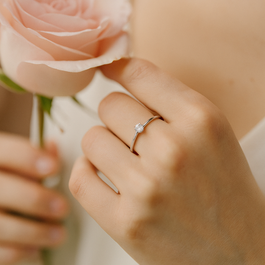 Timeless Solitaire Diamond Ring in White Gold