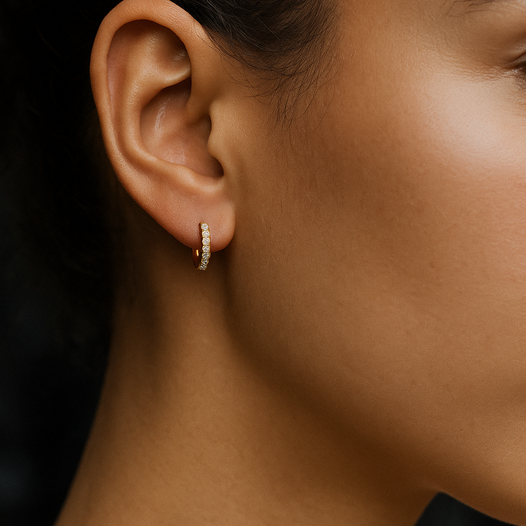 Dazzling Diamond Hoop Earrings in Gold