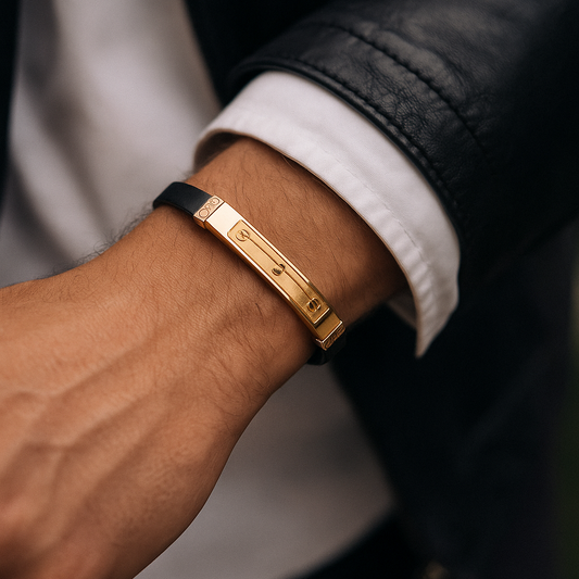 Gentlemen's Draft Luxury Men’s 22K Gold Accent Bracelet