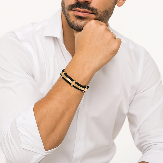 Gentlemen's Draft Luxury Gold Accented Men's Bracelet