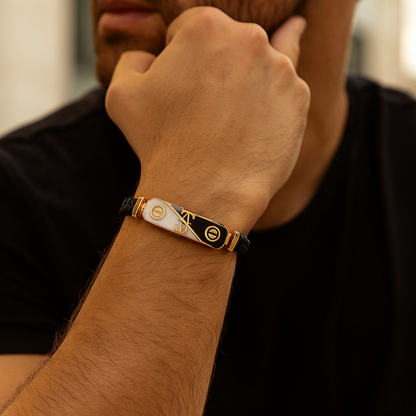 Gentlemen's Draft Men’s Fashion Dual-Tone Enamel Bracelet