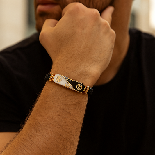 Gentlemen's Draft Men’s Fashion Dual-Tone Enamel Bracelet