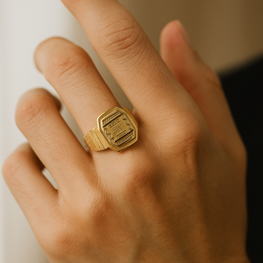 Gentlemen's Draft Classic Daily Wear Gold Ring for Mens