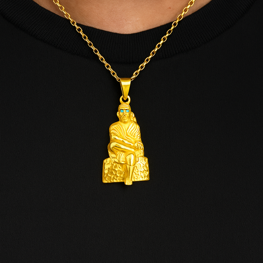 Gentlemen's Draft Sai Baba Men's Gold Pendant in 22K