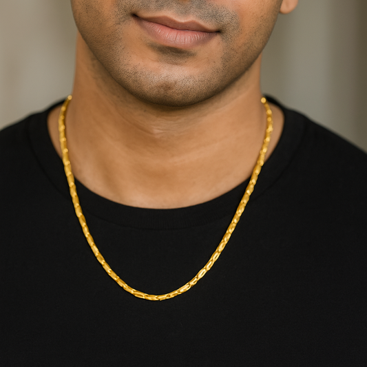 Gentlemen's Draft Elegant 22K Yellow Gold Chain for Men