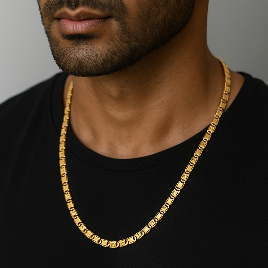 Gentlemen's Draft Men's 22K Yellow Gold Box Link Chain