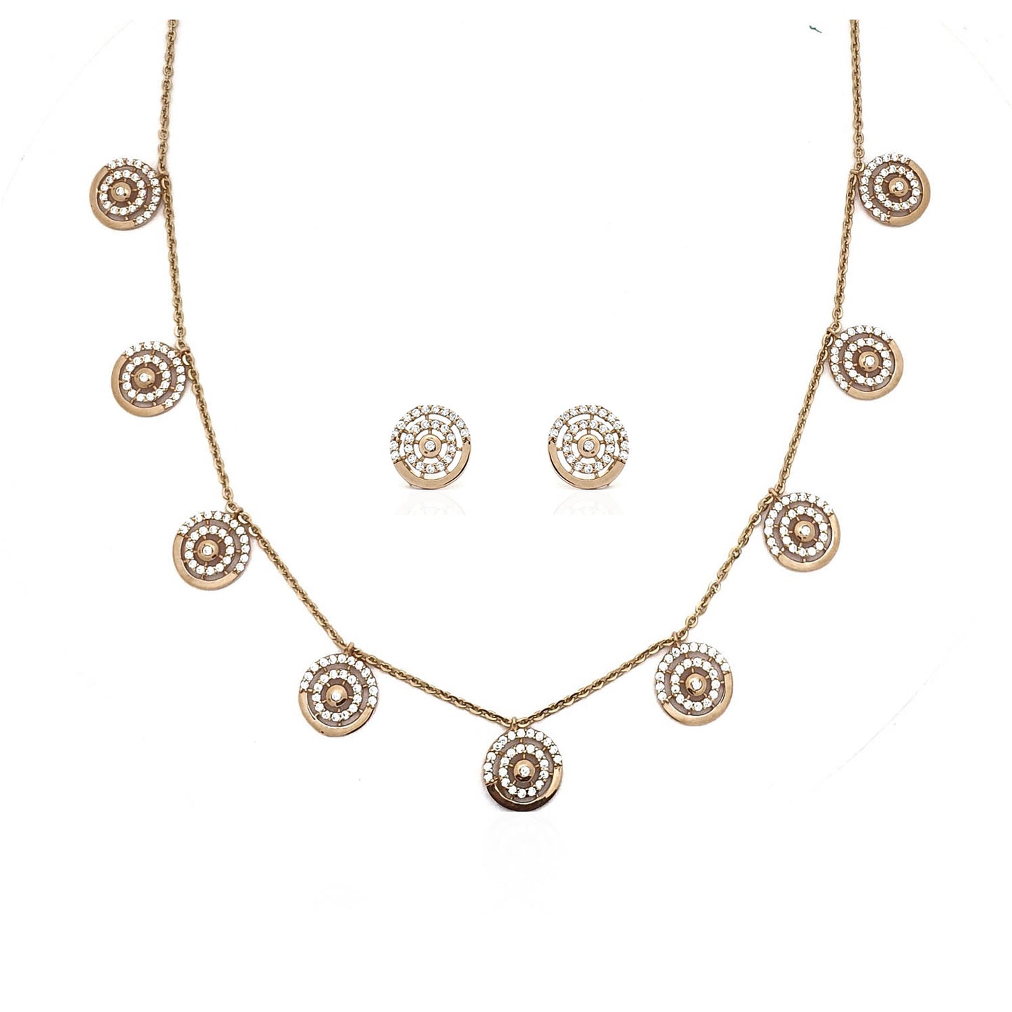 Aceline Italian Gold Necklace In Rounded Drooped Style